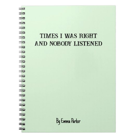 Carnet sur mesure amusant pour les cadeaux de coll (Devant)