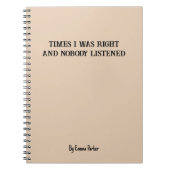 Carnet sur mesure amusant pour les cadeaux de coll (Devant)