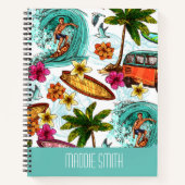 Carnet surf cool motif de plage (Devant)