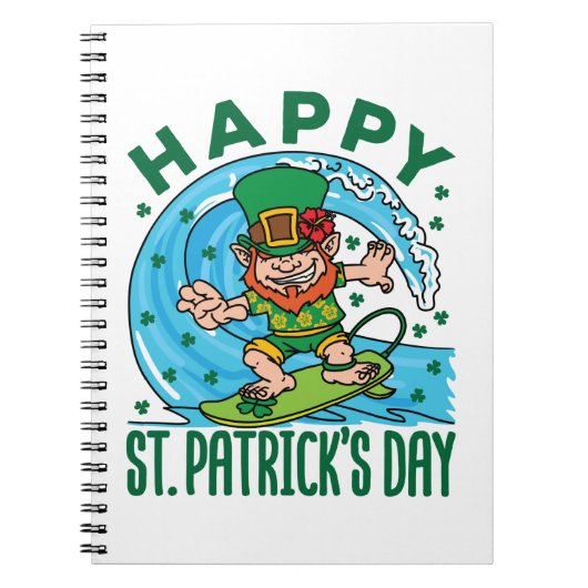 Carnet Surf Leprechaun Jour de la Saint Patrick hawaïen (Devant)