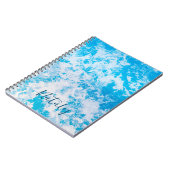 Carnet Surface de glace bleue et blanche personnalisée (Côté gauche)