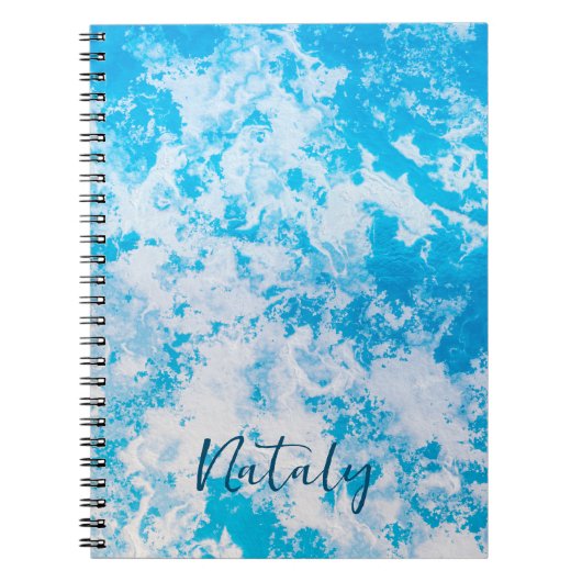 Carnet Surface de glace bleue et blanche personnalisée (Devant)