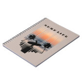 Carnet Surfer Marchant Sur La Plage Au Coucher Du Soleil (Côté gauche)