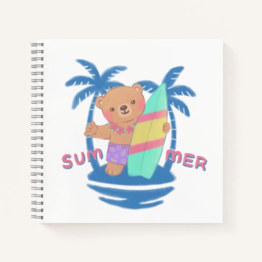 Carnet Surfeur d'ours en été à Hawaii (Devant)