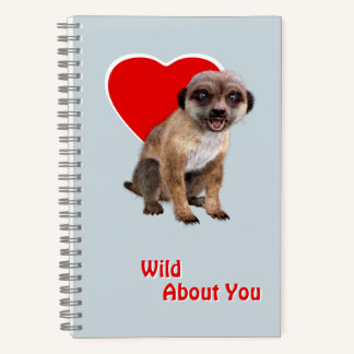 Carnet Suricate Mignon Fou de Toi Rouge Cœur Amour