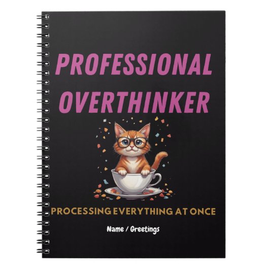 Carnet Surpenseur Professionnel Humour de Chat Relatable (Devant)