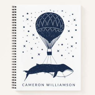 Carnet Surreal Imaginaire Art Flying Whale Hot Air Balloo