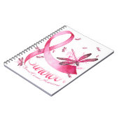 Carnet Survivant Dragonfly Pink Ribbon Cancer du sein (Côté gauche)