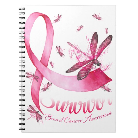 Carnet Survivant Dragonfly Pink Ribbon Cancer du sein (Devant)