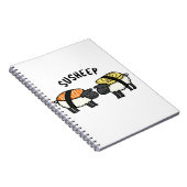 Carnet Susheep Funny Sushi Mouton Pun  (Côté Droit)
