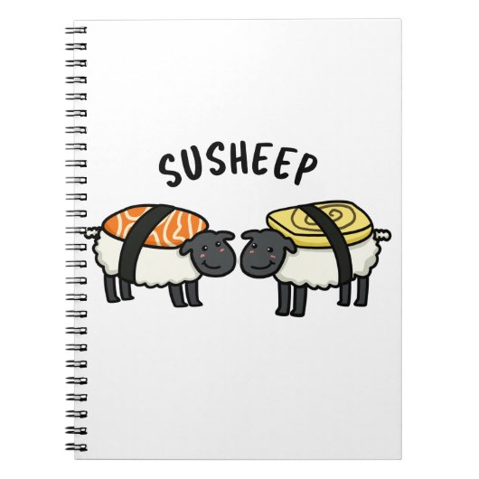 Carnet Susheep Funny Sushi Mouton Pun  (Devant)