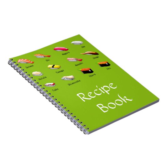 Carnet Sushi Asiatique Japonais recette de nourriture liv (Côté Droit)