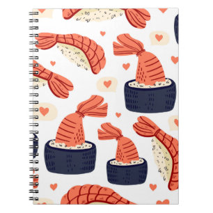 Carnet Sushi Japonais nourriture Motif sans soudure