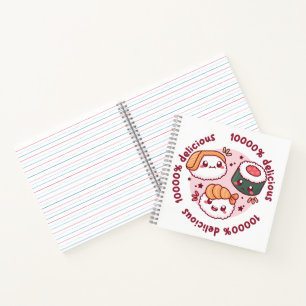 Carnet sushi kawaii avec des citations drôles pour amoure