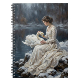 Carnet Swan Maiden Winter Lake Romance Fantasy Art