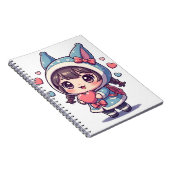 Carnet Sweat à capuche bleu cœur chic (Côté Droit)