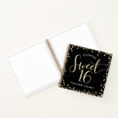 Carnet Sweet 16 Black Gold Parties scintillant Anniversai (Intérieur)