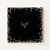 Carnet Sweet 16 Black Gold Parties scintillant Anniversai (Dos)