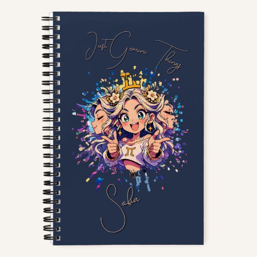 Carnet Sweet 16 Gemini Custom Name Notebook (Recto)