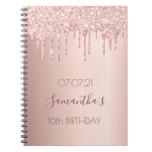 Carnet Sweet 16e seize rose de 16 ans parties scintillant