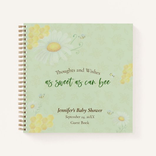 Carnet Sweet As Can Bee Baby shower Guest Book (Devant)