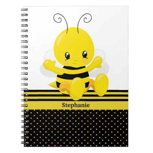 Carnet Sweet Baby Bee Nom personnalisé (Devant)