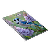 Carnet Sweet Blue Jay sur Lilacs Personnalisé (Côté Droit)