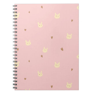Carnet Sweet Bunny & Hearts Seamless Pattern – Cute Pink 