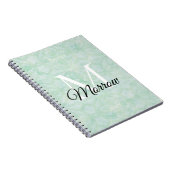 Carnet Sweet Mint Green Batik Nom et année Monogramme (Côté Droit)