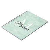 Carnet Sweet Mint Green Batik Nom et année Monogramme (Côté gauche)