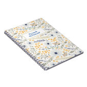 Carnet Sweet Spring Blue Jaune Fleurs botaniques Nom (Côté Droit)