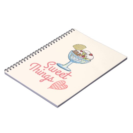 Carnet Sweet Things - Crème de glace Sundae rose (Côté gauche)