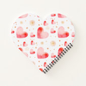 Carnet Sweet Valentine Heart Pattern with Golden Glitter (Dos)