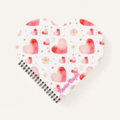 Carnet Sweet Valentine Heart Pattern with Golden Glitter (Devant)