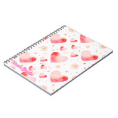 Carnet Sweet Valentine Heart Pattern with Golden Glitter (Côté gauche)