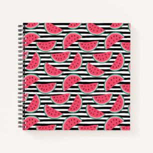 Carnet Sweet Watermelon sur bandes Motif noir et blanc