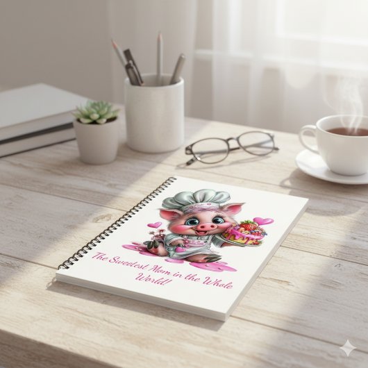 Carnet Sweetest Mom Pig Chef Notebook