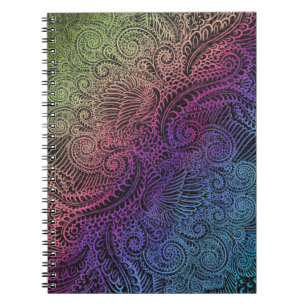 Carnet Swirl prismatique   Arc-en-ciel Fractal Feather Ar