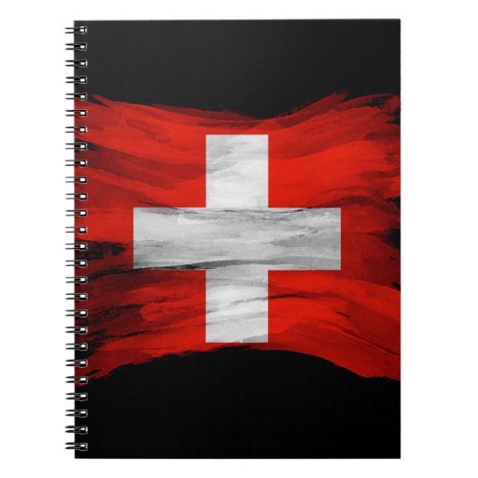 Carnet Switzerland flag brush stroke, national flag (Devant)