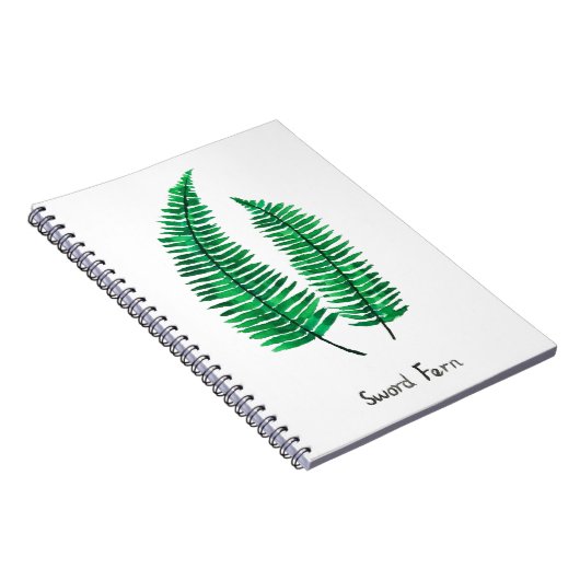 Carnet sword fern watercolor (Côté Droit)