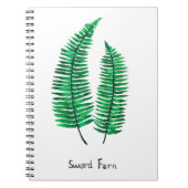 Carnet sword fern watercolor (Devant)