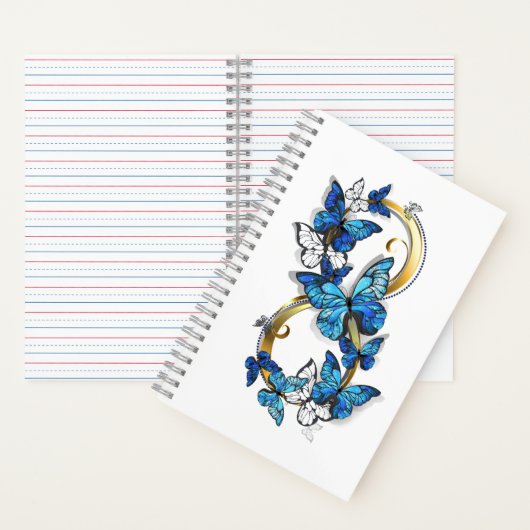 Carnet Symbol Infinity of Blue Morpho Butterflies (À l'intérieur)
