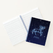 Carnet Symbole Aries Constellation et Zodiac avec étoiles (Intérieur)