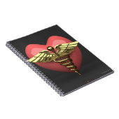 Carnet Symbole cardiaque avec symbole médical (caduceus) (Côté Droit)