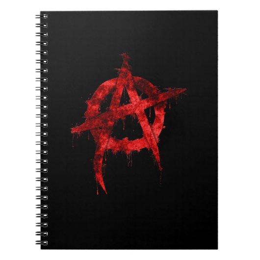 Carnet Symbole d'anarchie des graffitis rouges (Devant)