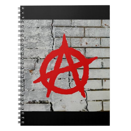Carnet Symbole d'anarchie graffiti rouge (Devant)