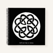 Carnet Symbole de cercle en entrelacs celtique noir et bl (Devant)