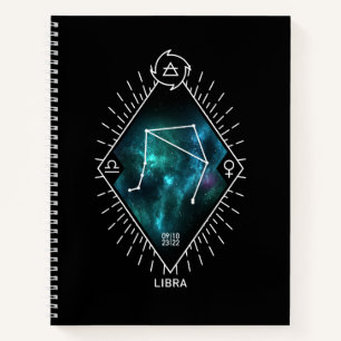 Carnet Symbole de la Constellation de la Libra et du Zodi