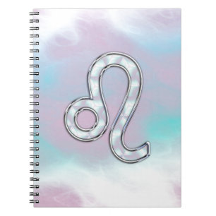 Carnet Symbole de Leo Zodiac sur Pastels Style Nacre Impr