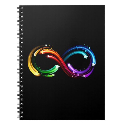 Carnet Symbole de l'infini des comètes arc-en-ciel (Devant)